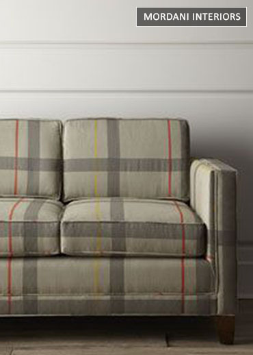 Beige Checked Printed Upholstery